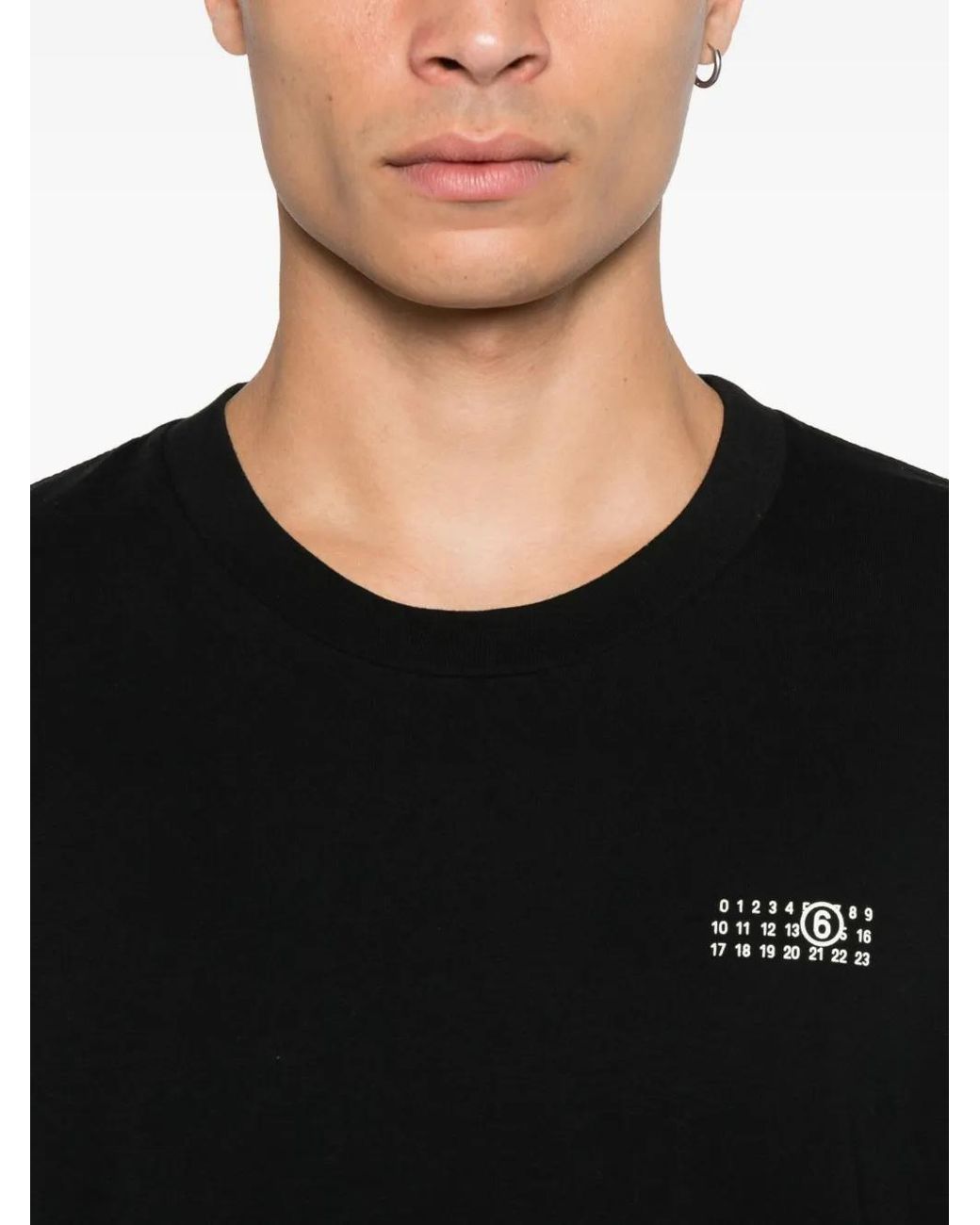 MM6 by Maison Margiela Black T-Shirt With Graphic Print And Relaxed Fit for men