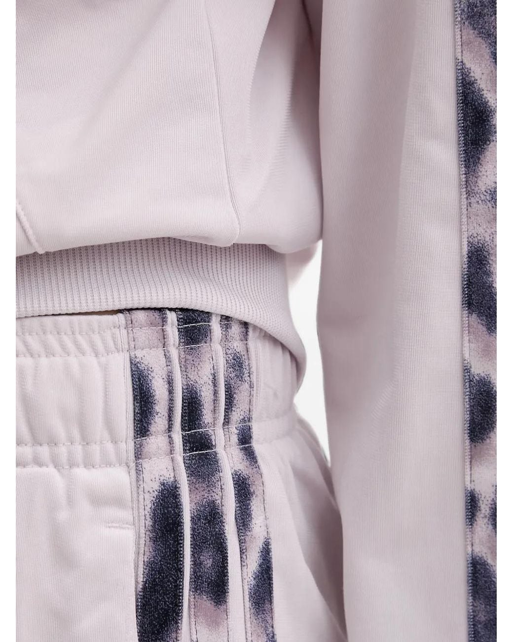 Adidas White Leopard-Print Detail Tracksuit Set