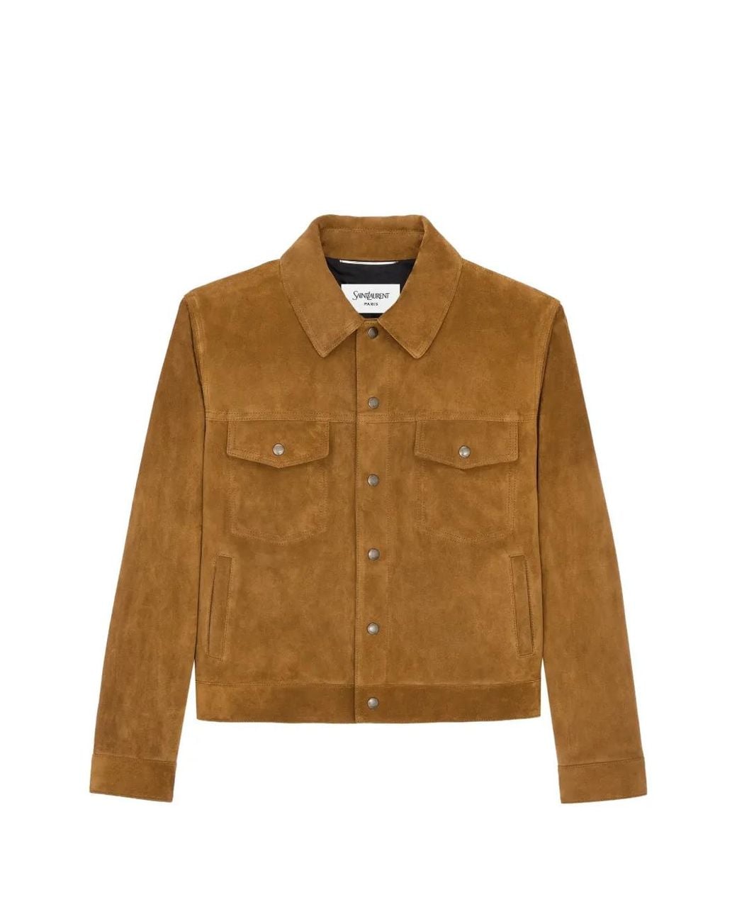 Saint Laurent Brown Leather Jacket for men