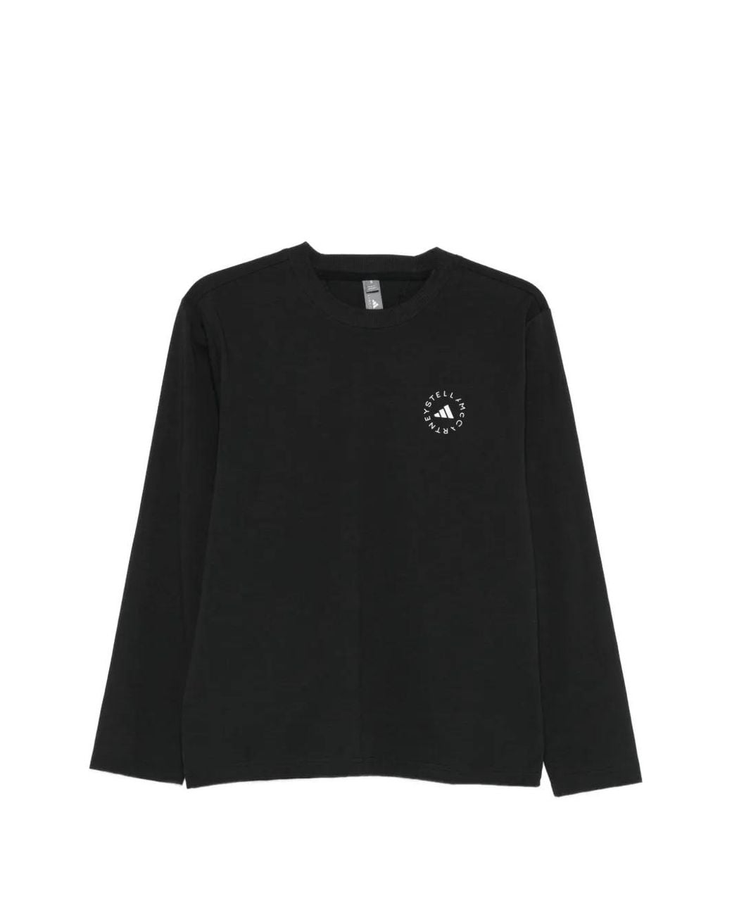 Adidas By Stella McCartney Black Logo-Print Long-Sleeve T-Shirt