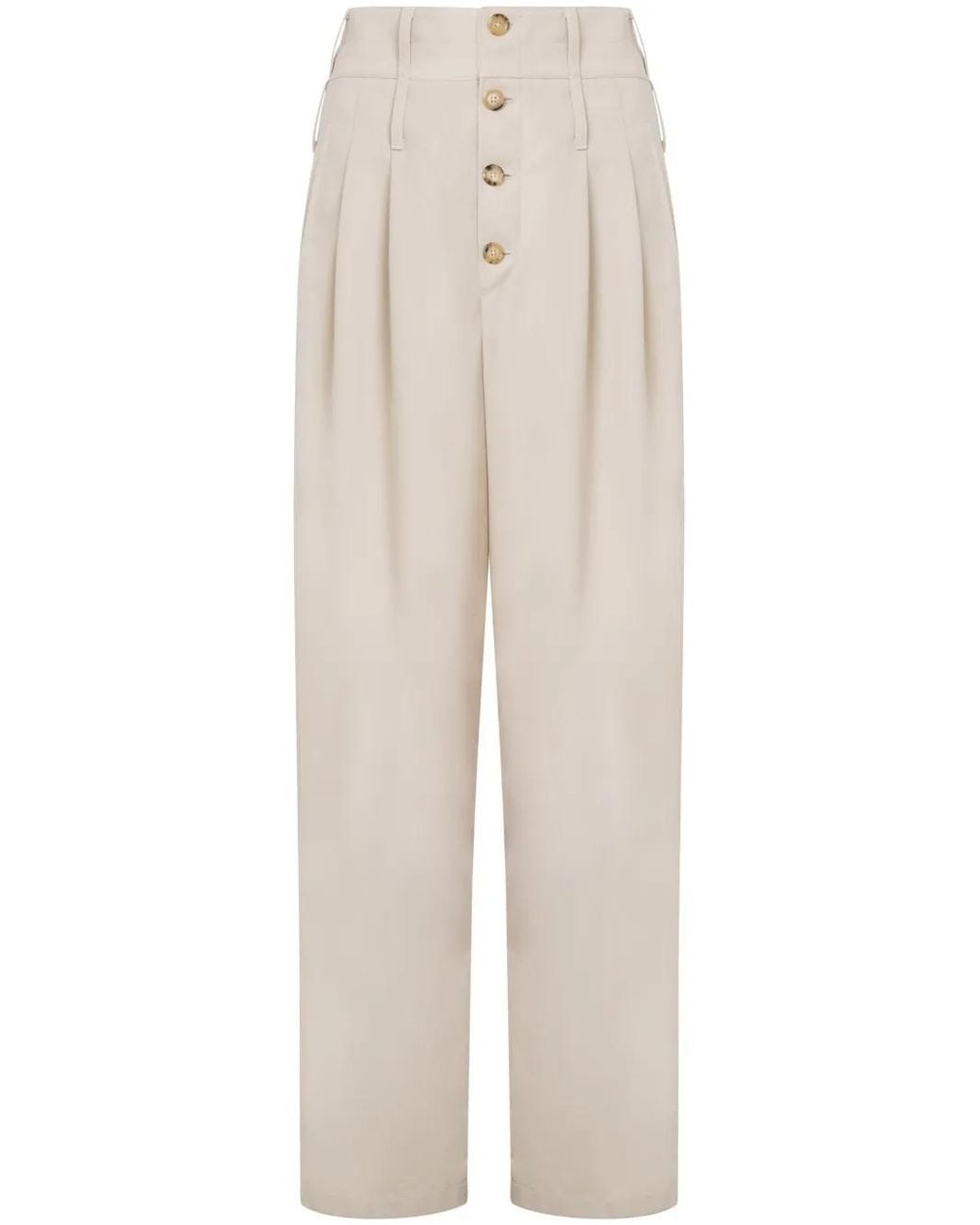 Moschino White High-Waisted Trousers
