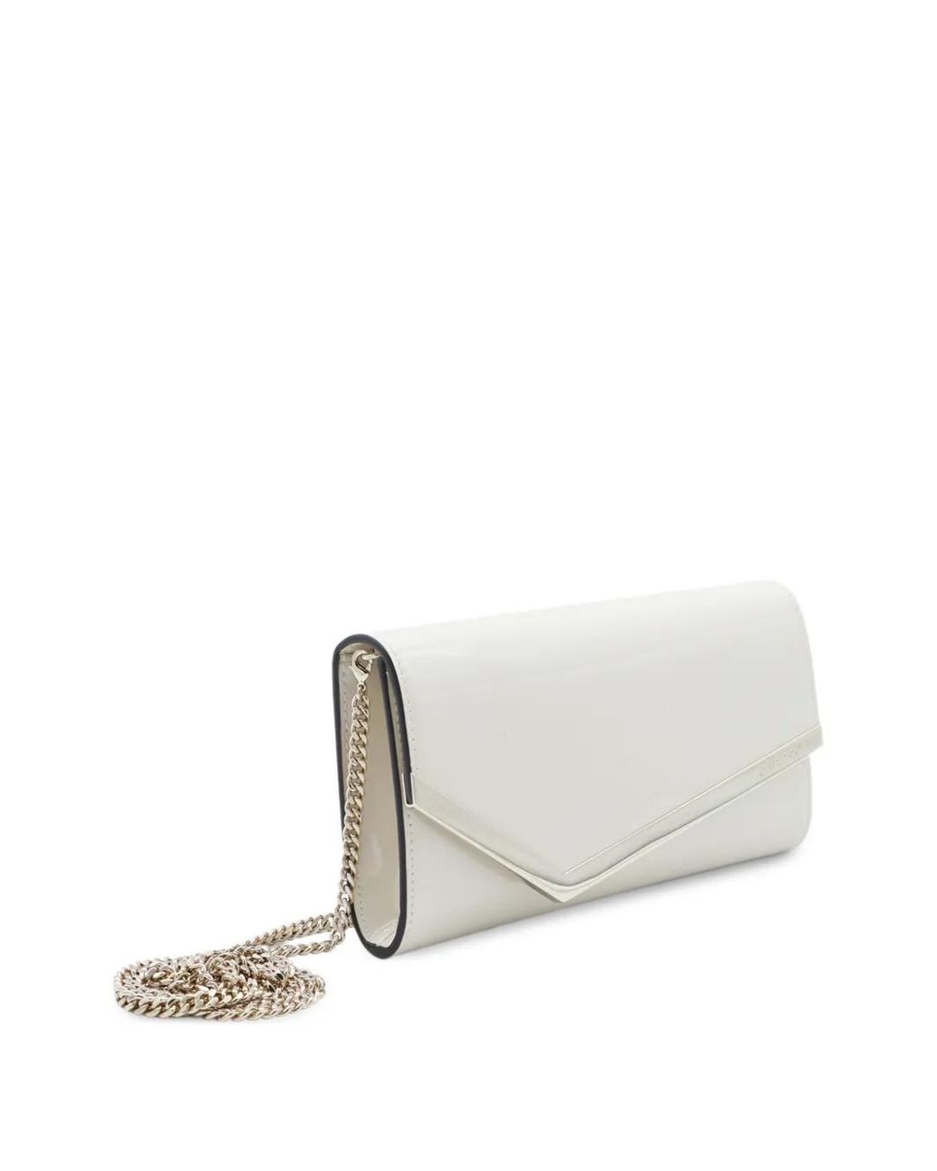 Jimmy Choo White Pochette Emmie En Cuir Verni