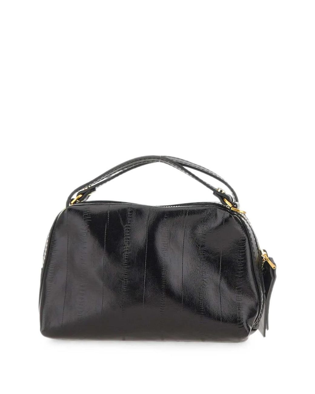 Gianni Chiarini Black Alifa Striped Leather Shoulder Bag