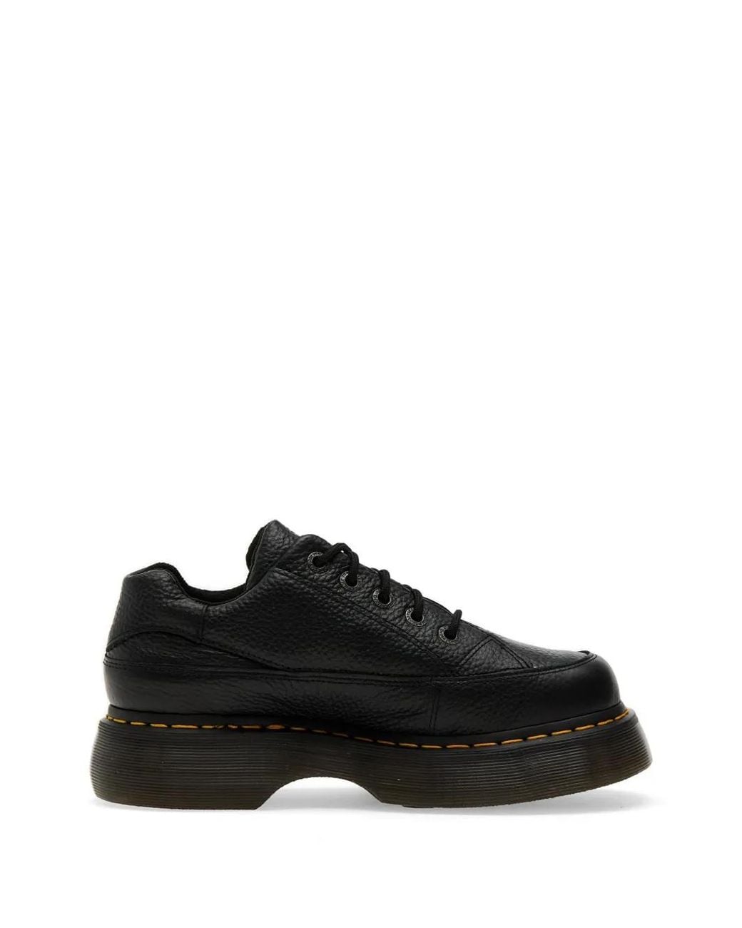 Dr. Martens Black Buzz -Eye Leather Platform Shoes