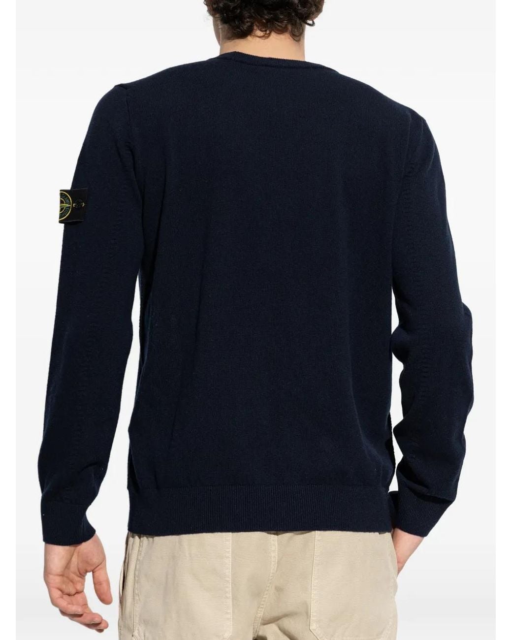 Stone Island Blue 5100010 Light Rws Geelong Wool Jumper for men