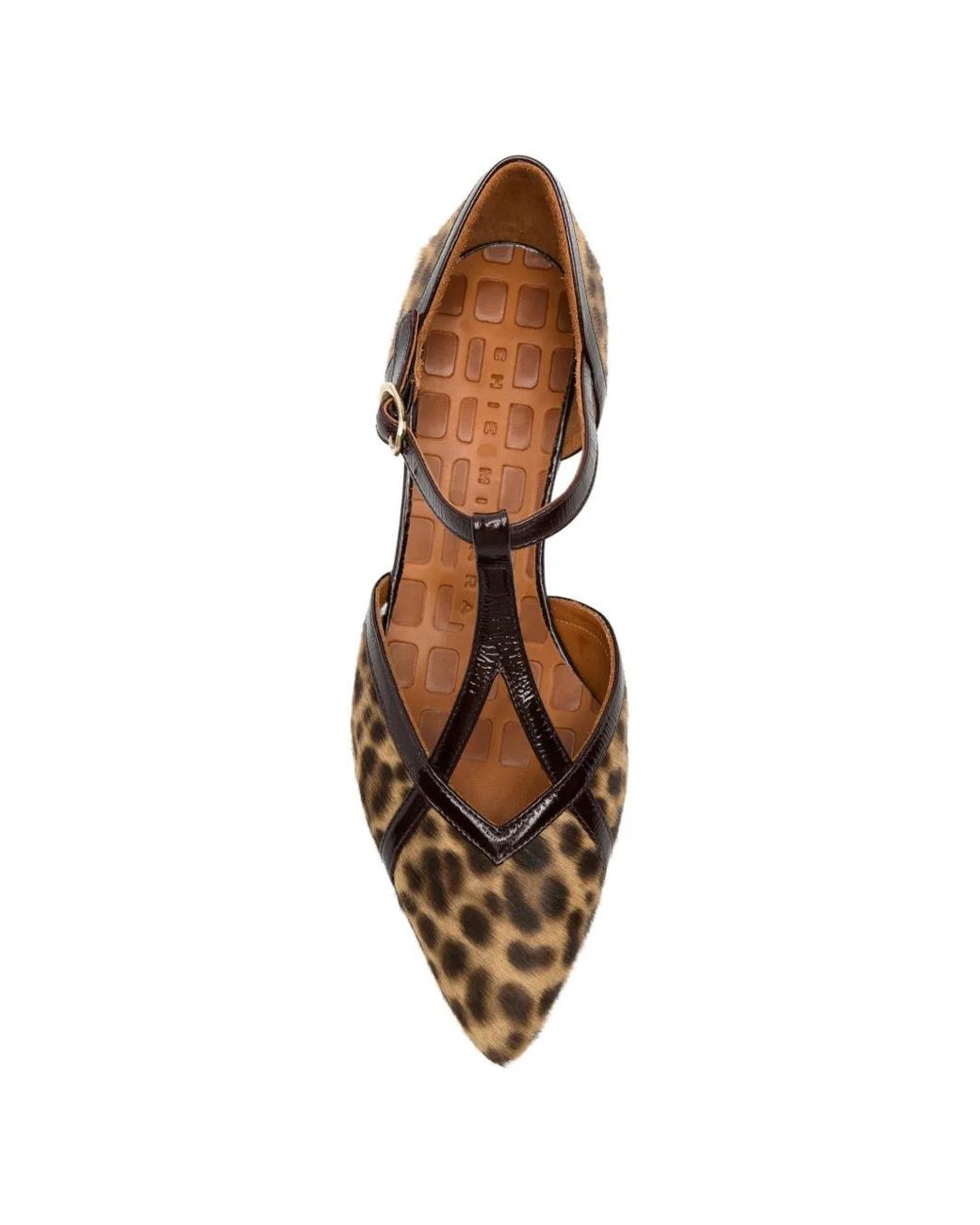 Chie Mihara Brown Hidrow Leopard-Print T-Bar Heeled Pumps