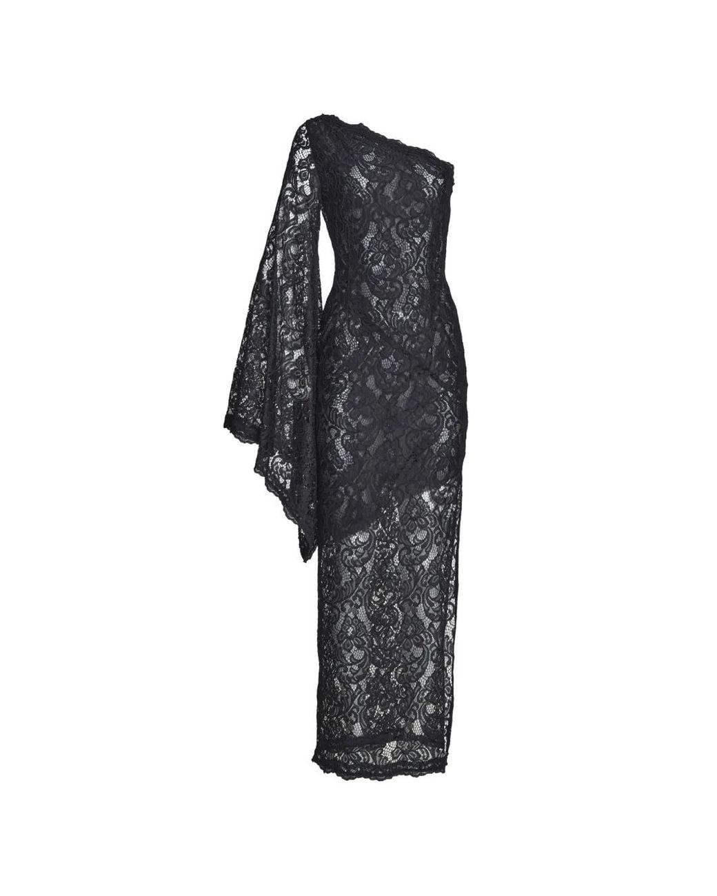 Axel 113 Black Lilith One-Shoulder Lace Dress