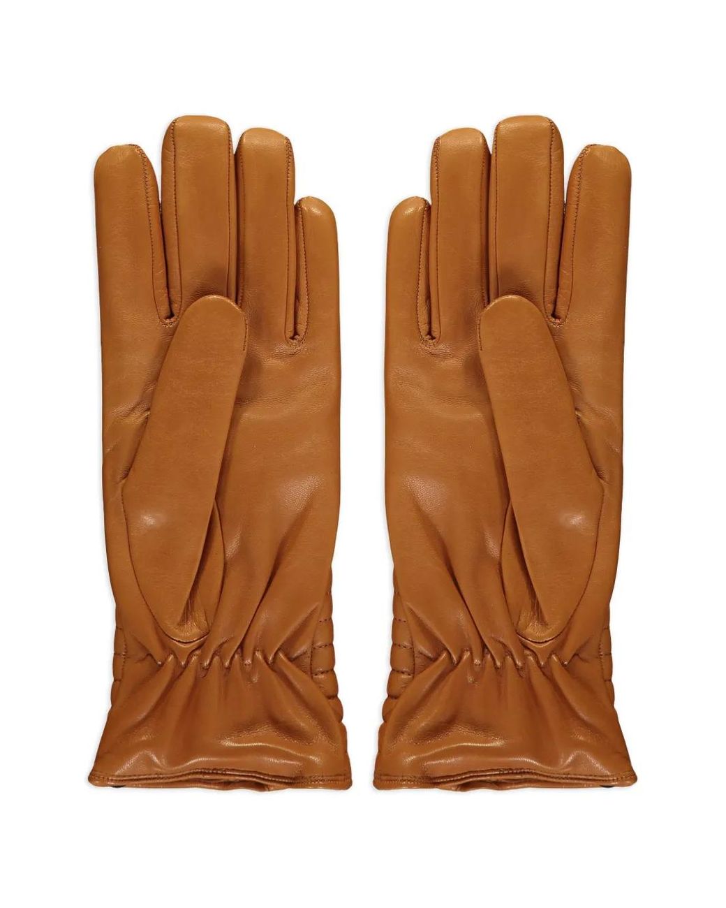 Moorer Brown Quilted Zip-Fastening Gloves