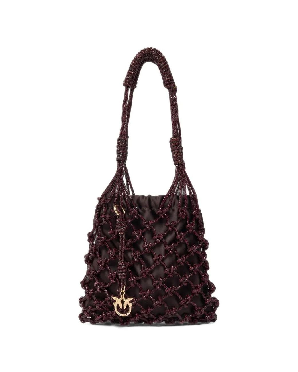 Pinko Purple Small Love Birds Shoulder Bag