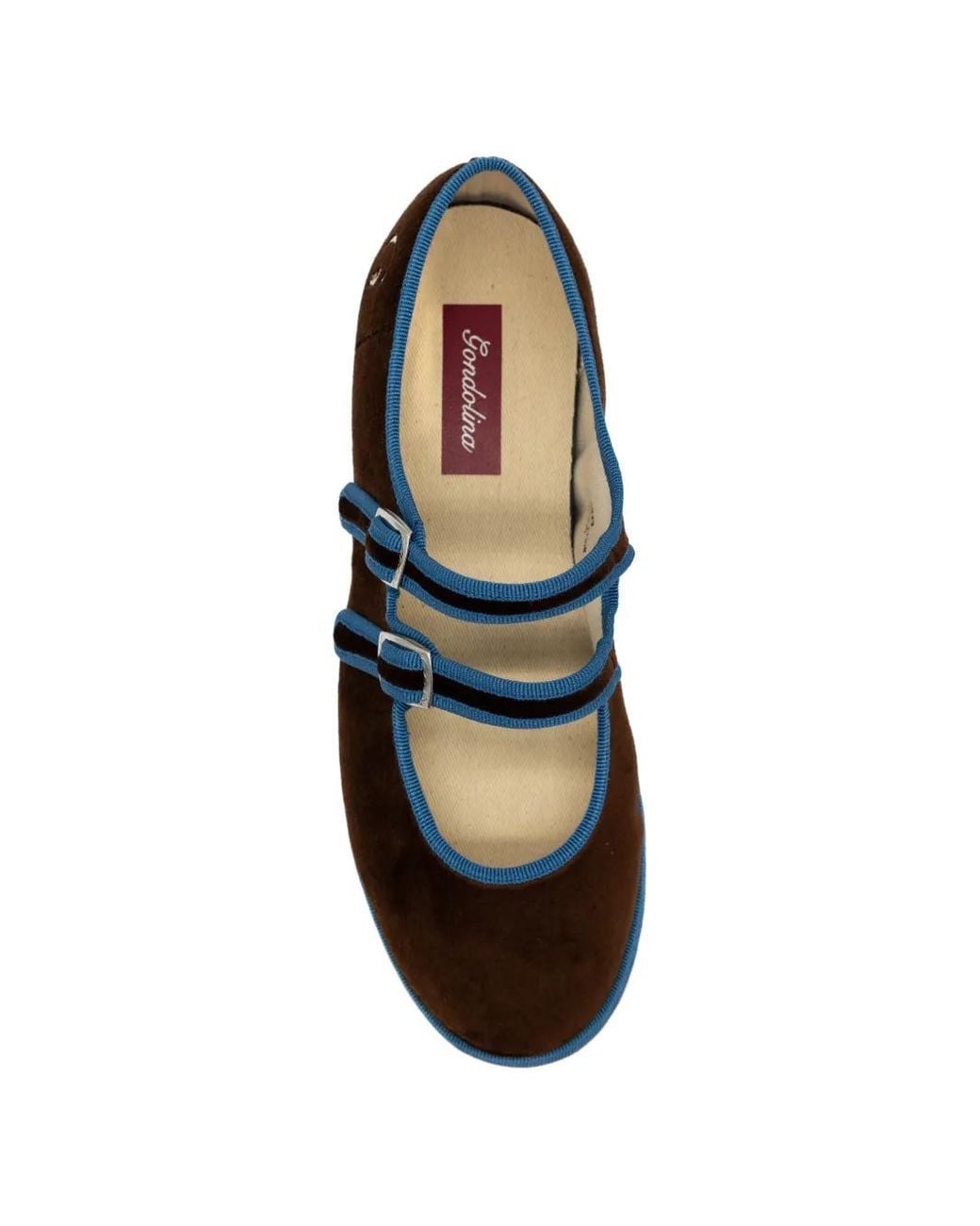 Gondolina White Mary Jane Velvet Ballet Flats