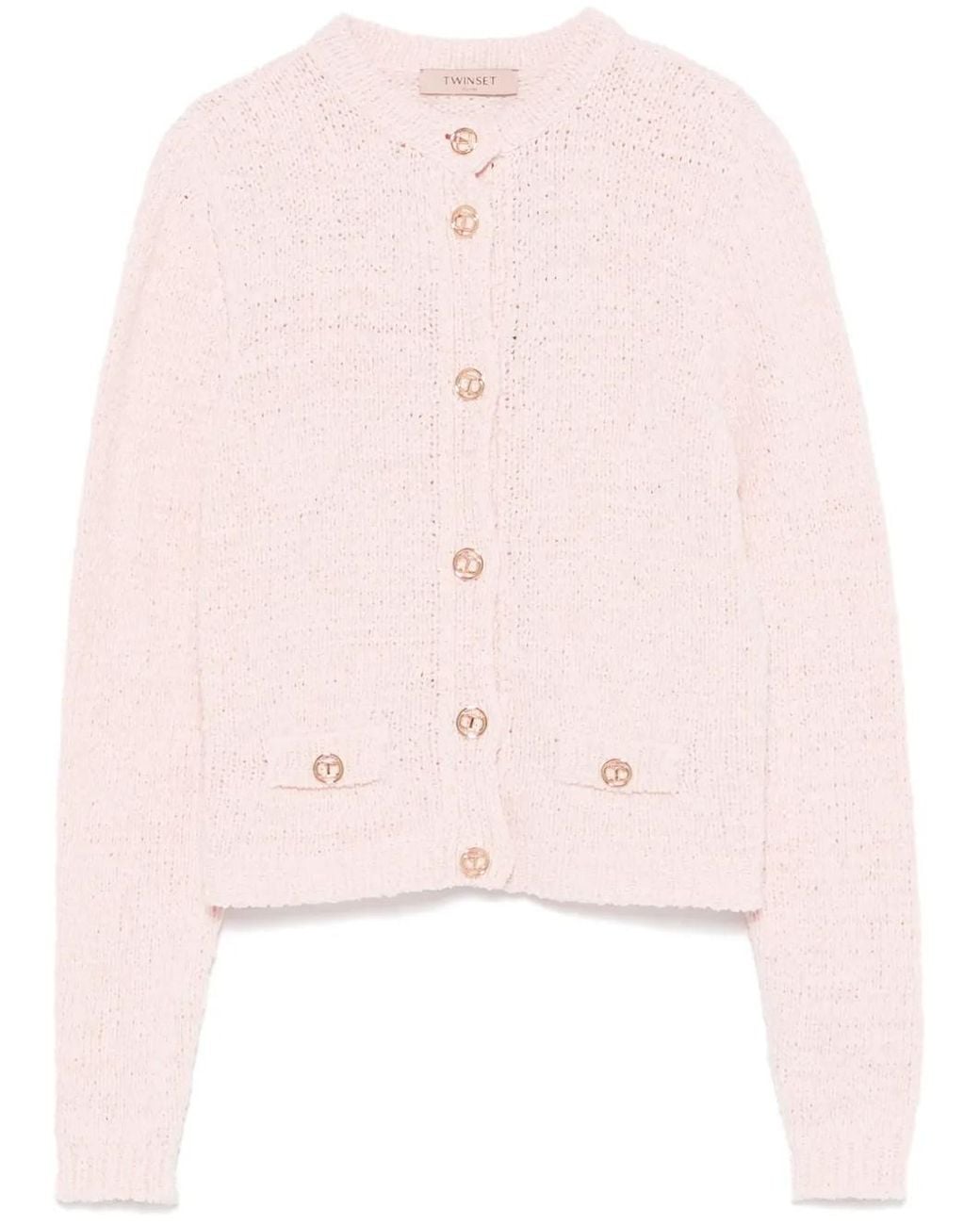 Twinset Vest Met Logo-Knopen in het Pink