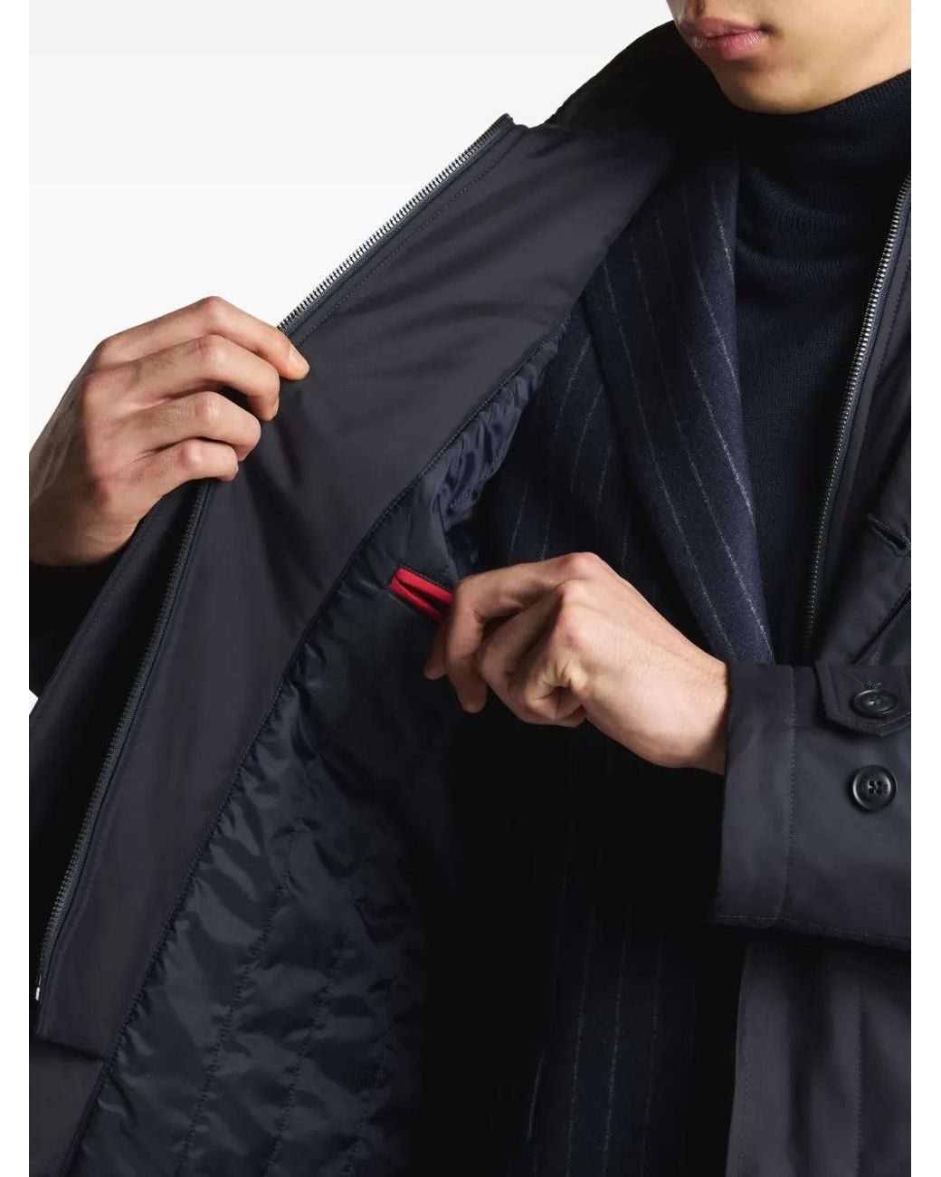 Fay Blue Collared Zip-Up Coat for men