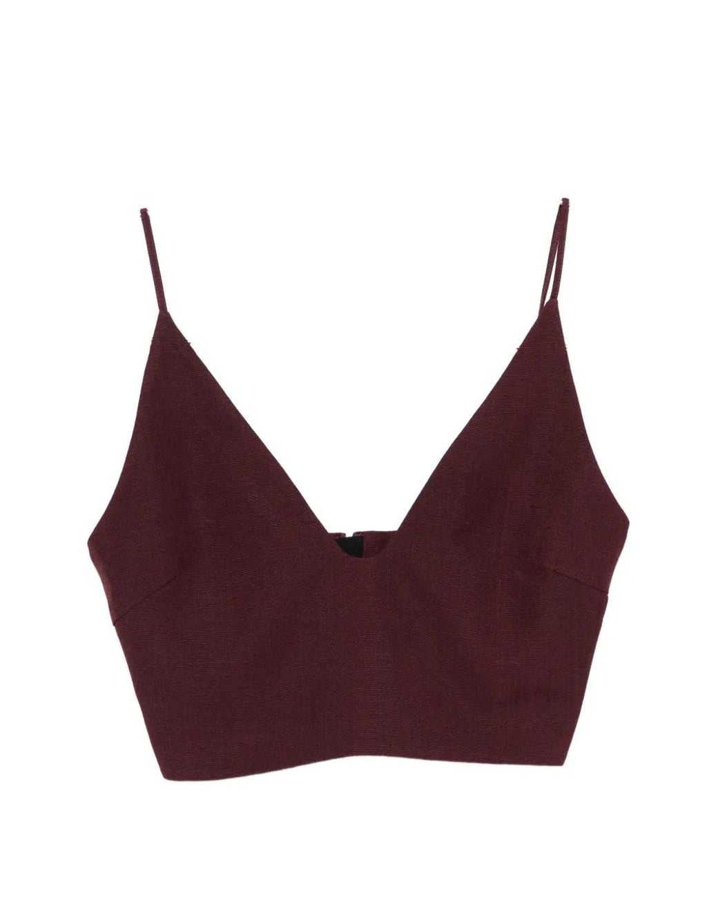 Jil Sander Purple V-Neck Crop Top