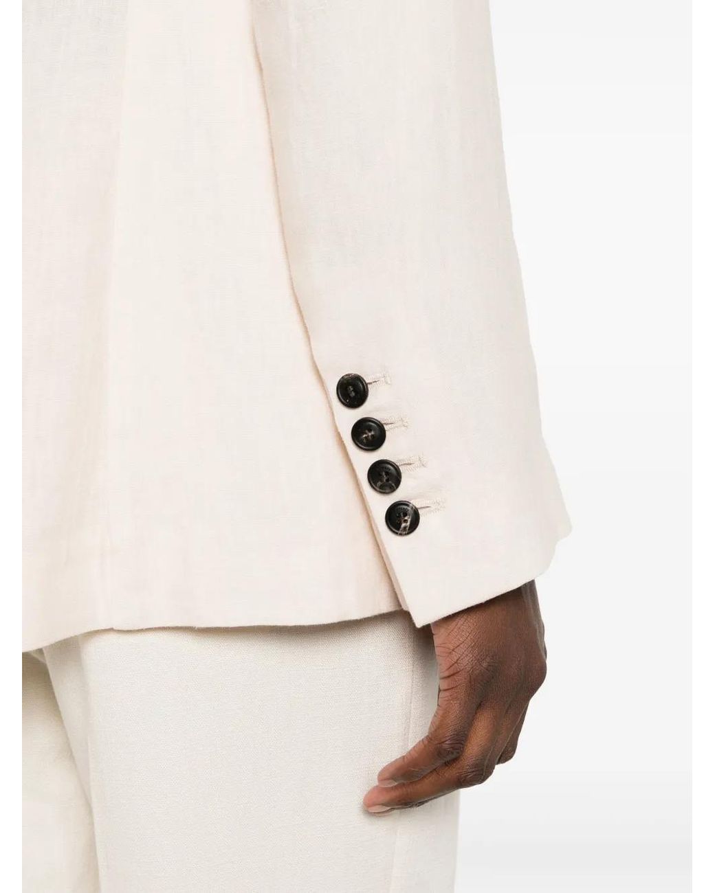 Eleventy Linnen Blazer in het Natural