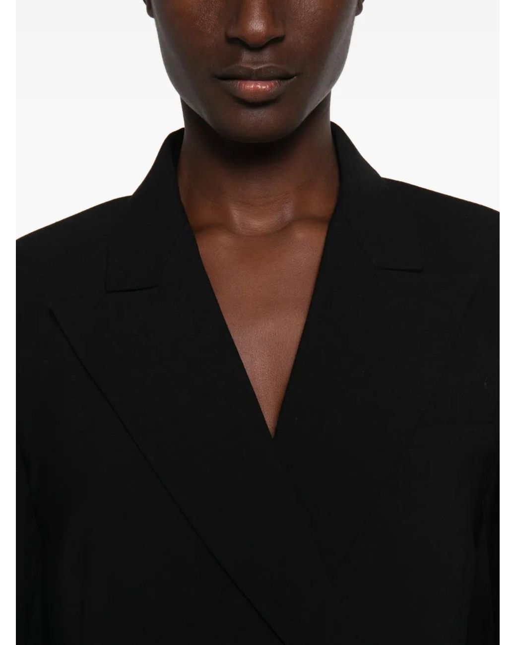 Sportmax Black Double-Breasted Blazer