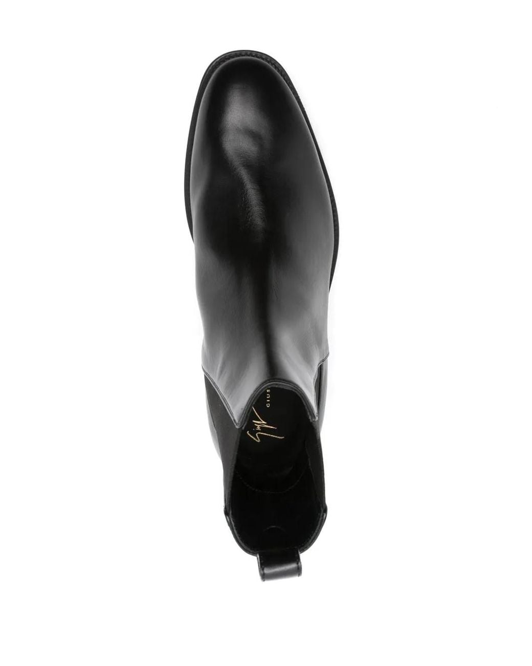 Giuseppe Zanotti Black Ryim Leather Chelsea Boots for men