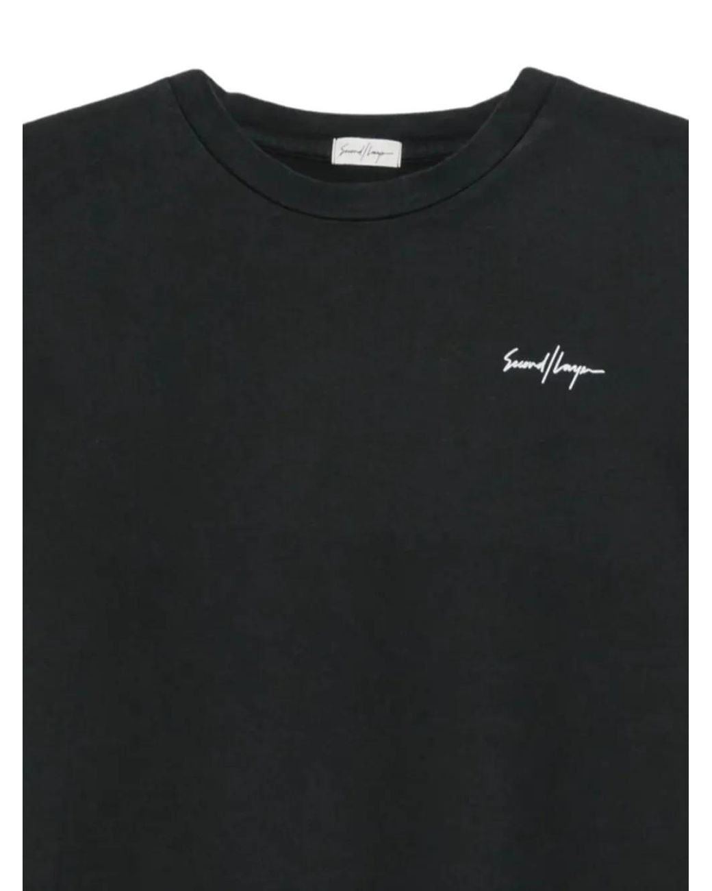 Second/Layer Black T-Shirt À Logo Imprimé