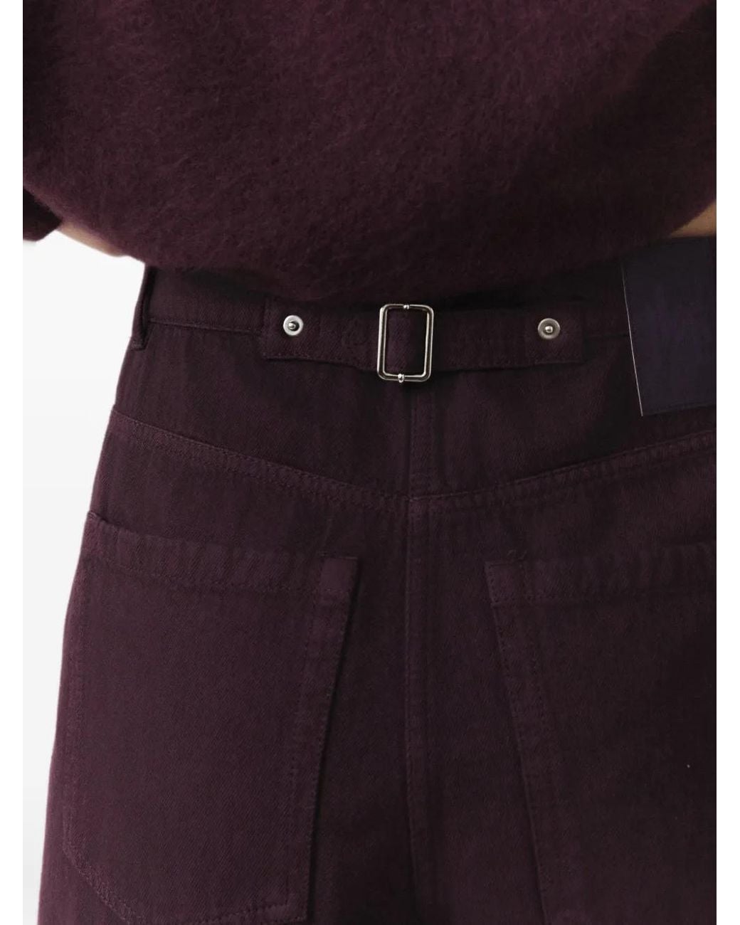 Marella Cinched-Back Barrel-Leg Jeans in Purple | Lyst