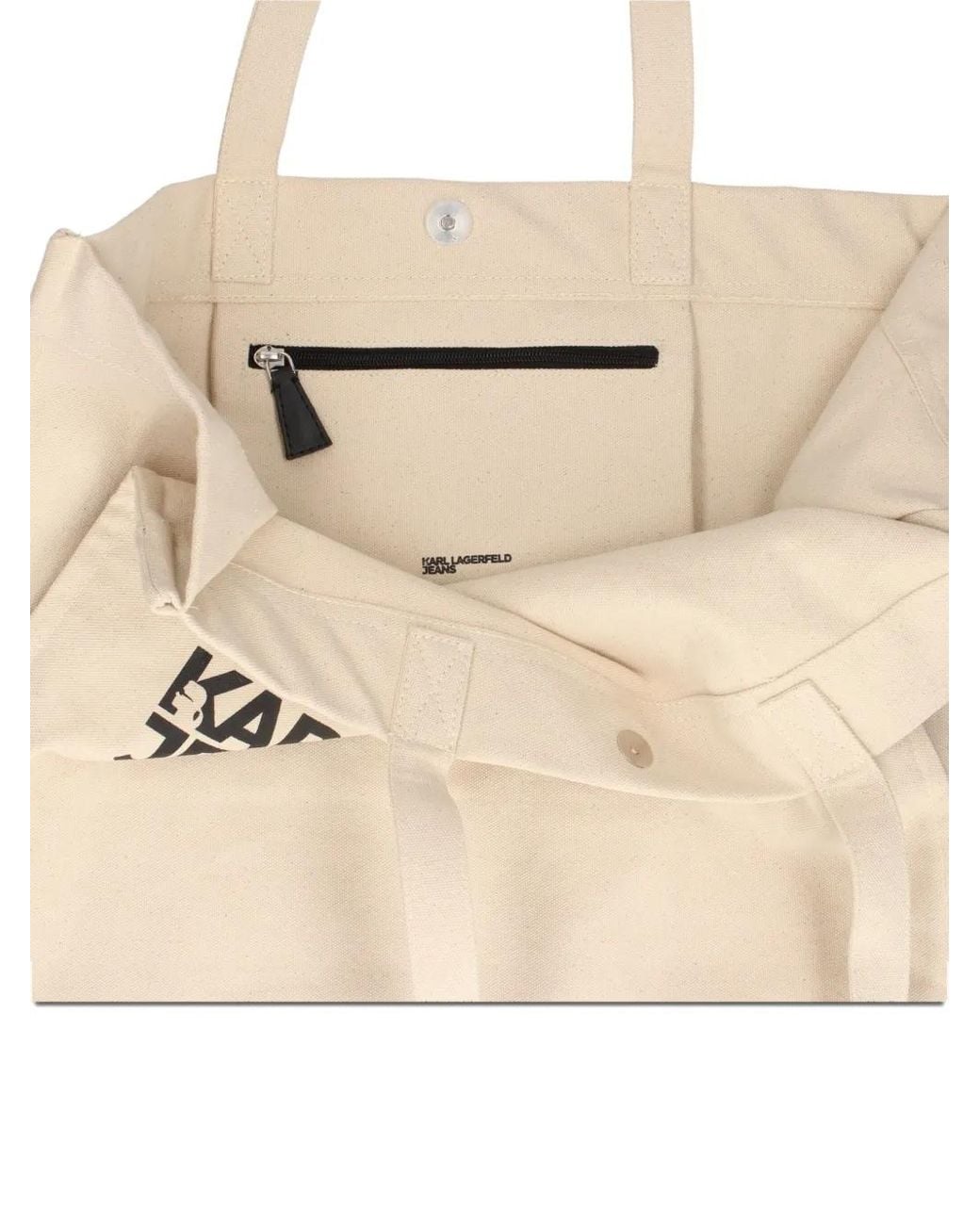 Karl Lagerfeld Natural Logo Canvas Shopper