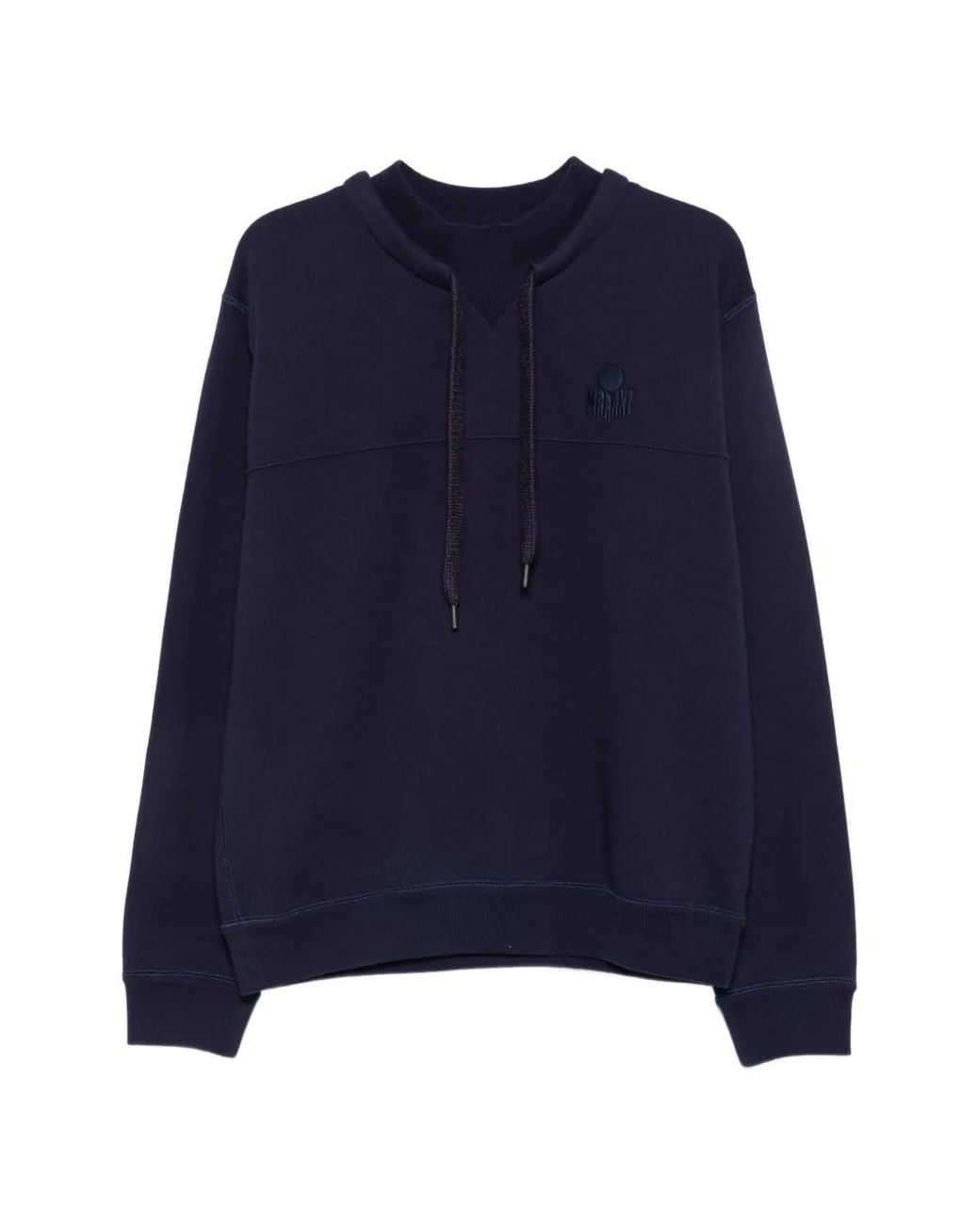 Isabel Marant Blue Logo-Embroidered Drawstring Sweater for men