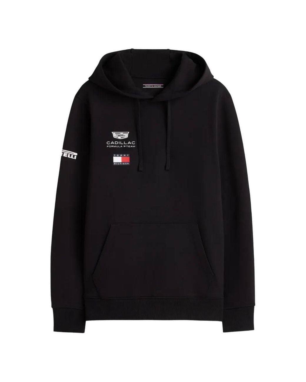 Tommy Hilfiger Black X Cadillac Formula 1 Team Logo-Patch Hoodie for men