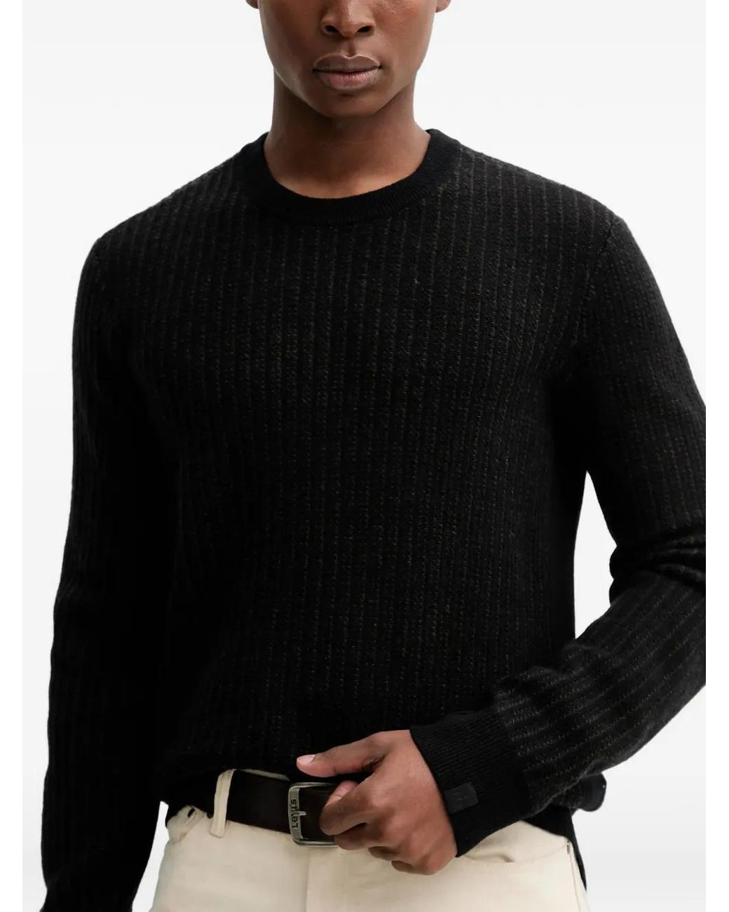 Rag & Bone Black Pull Texturé À Col Rond for men