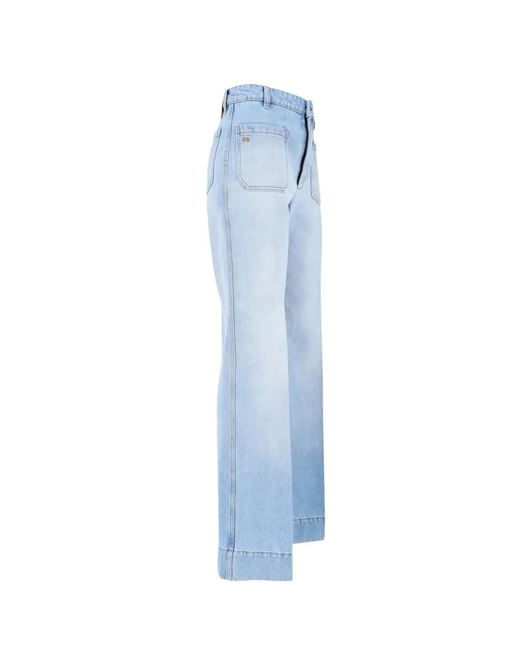 Victoria Beckham Blue Patch-Pocket Jeans