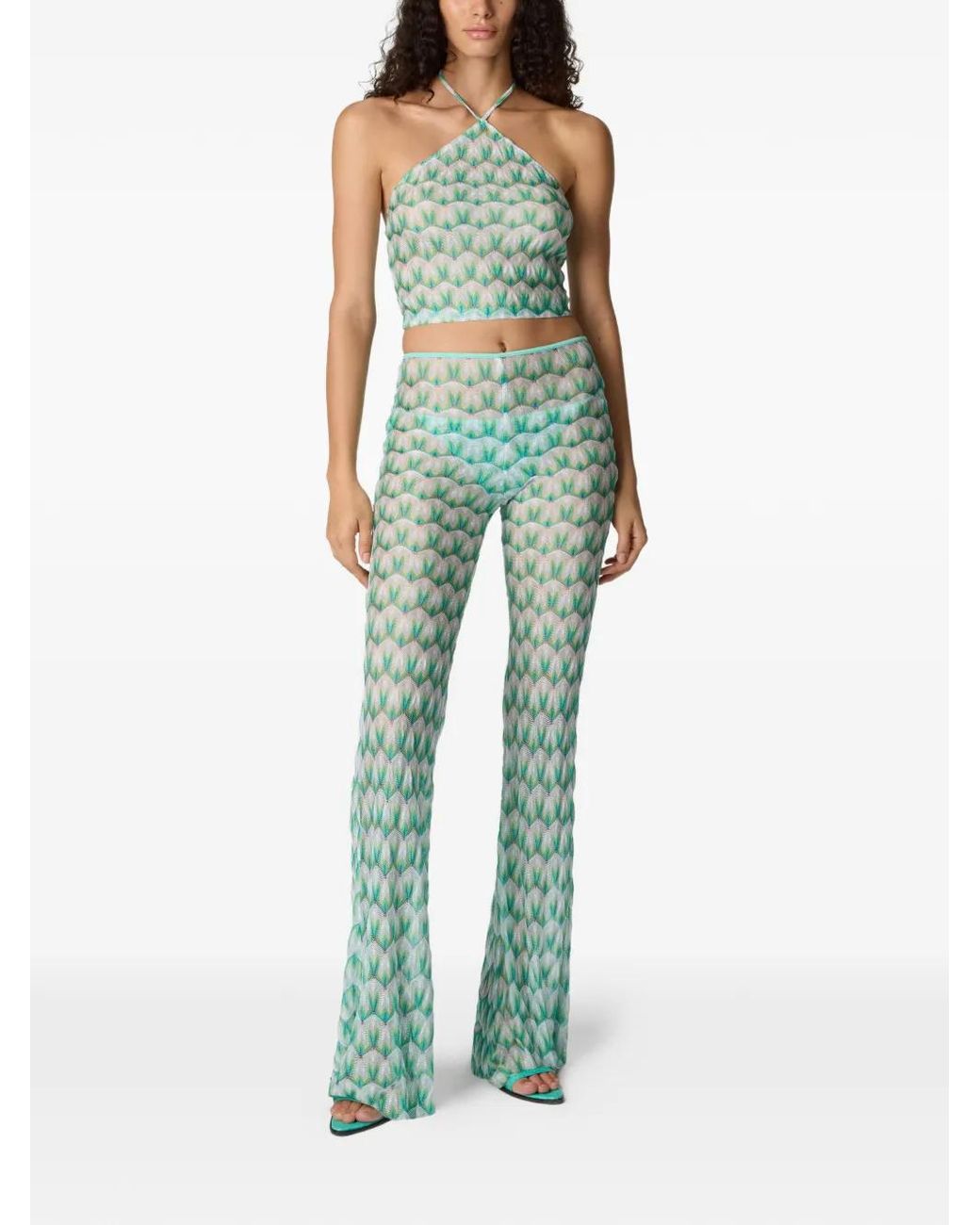 Missoni Blue Halterneck Patterned Top