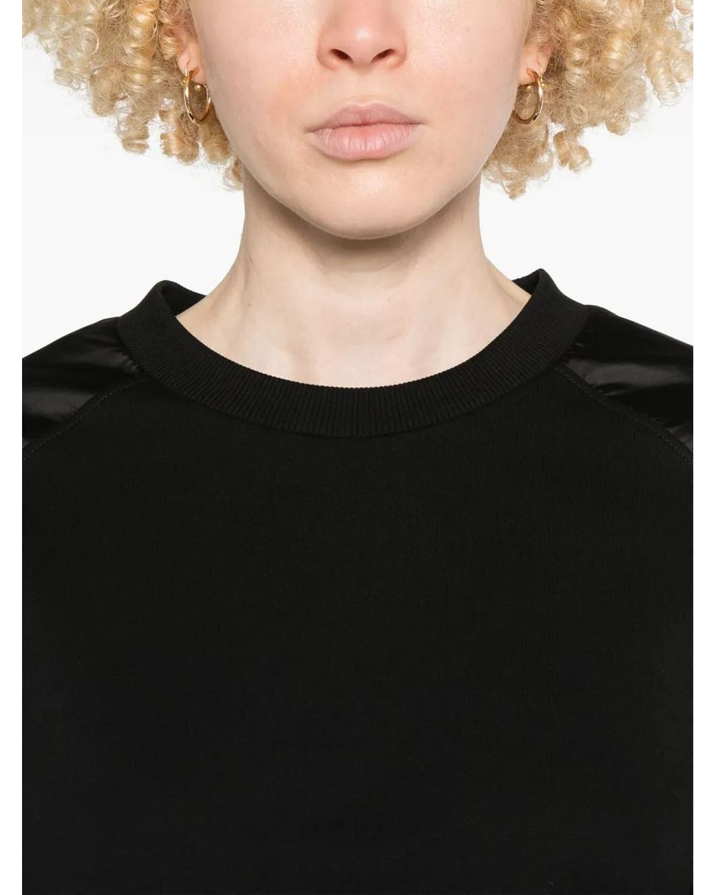 Moncler Black Contrast-Sleeves T-Shirt