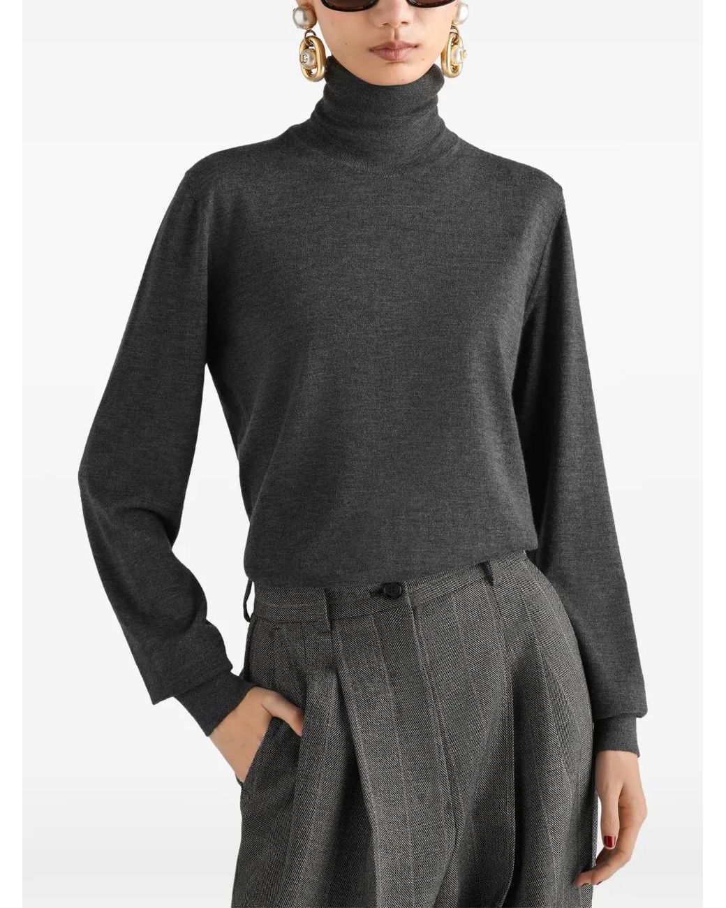 Dolce & Gabbana Black Roll-Neck Sweater