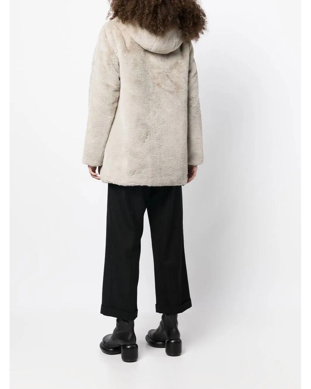 Save The Duck Natural Reversible Padded Faux-Fur Zipped Coat