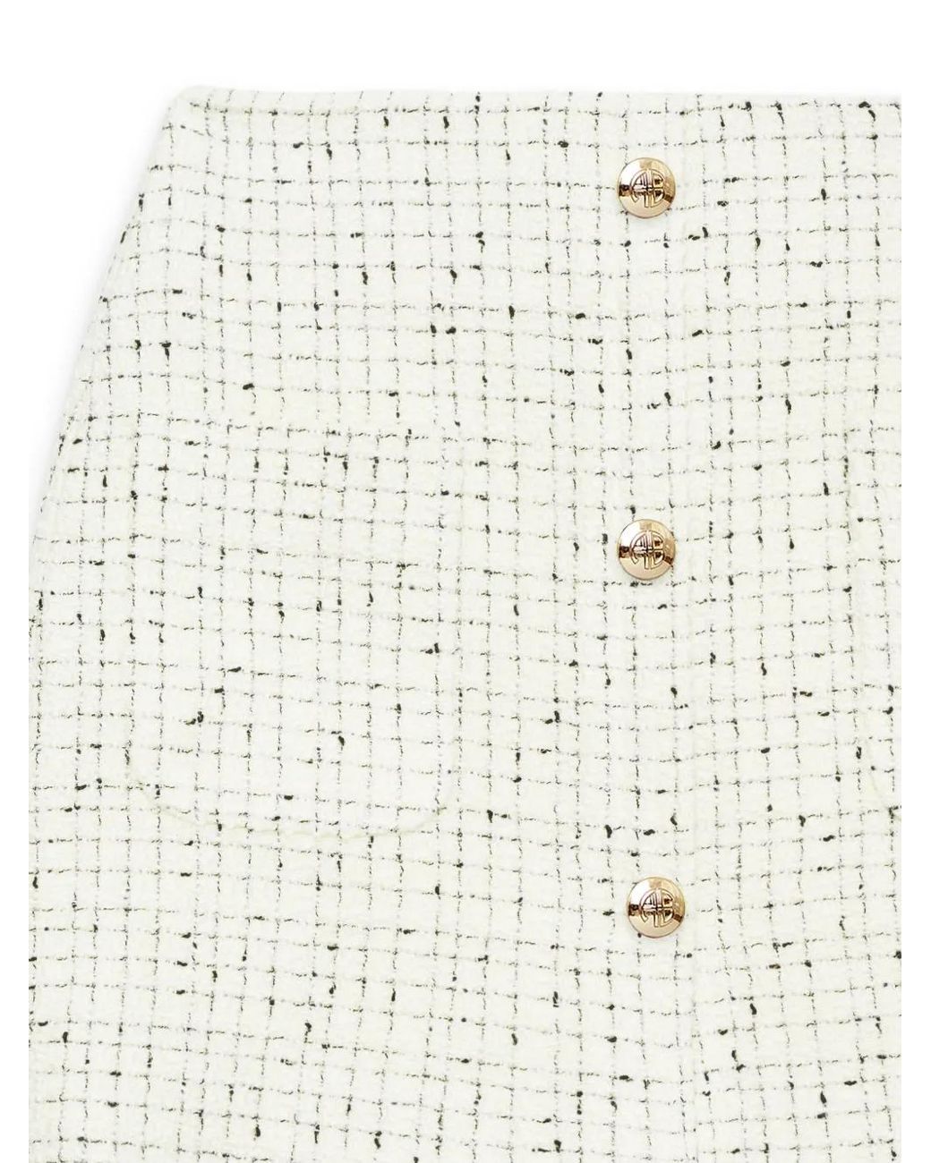 Anine Bing White Mateo Tweed Miniskirt