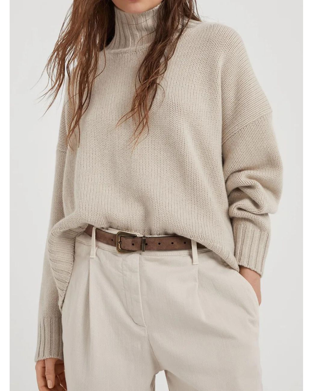 Brunello Cucinelli Brown Leather Belt