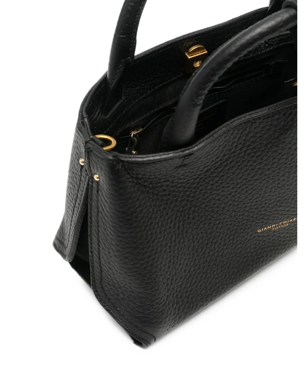 Gianni Chiarini Black Amal Grained Leather Tote Bag