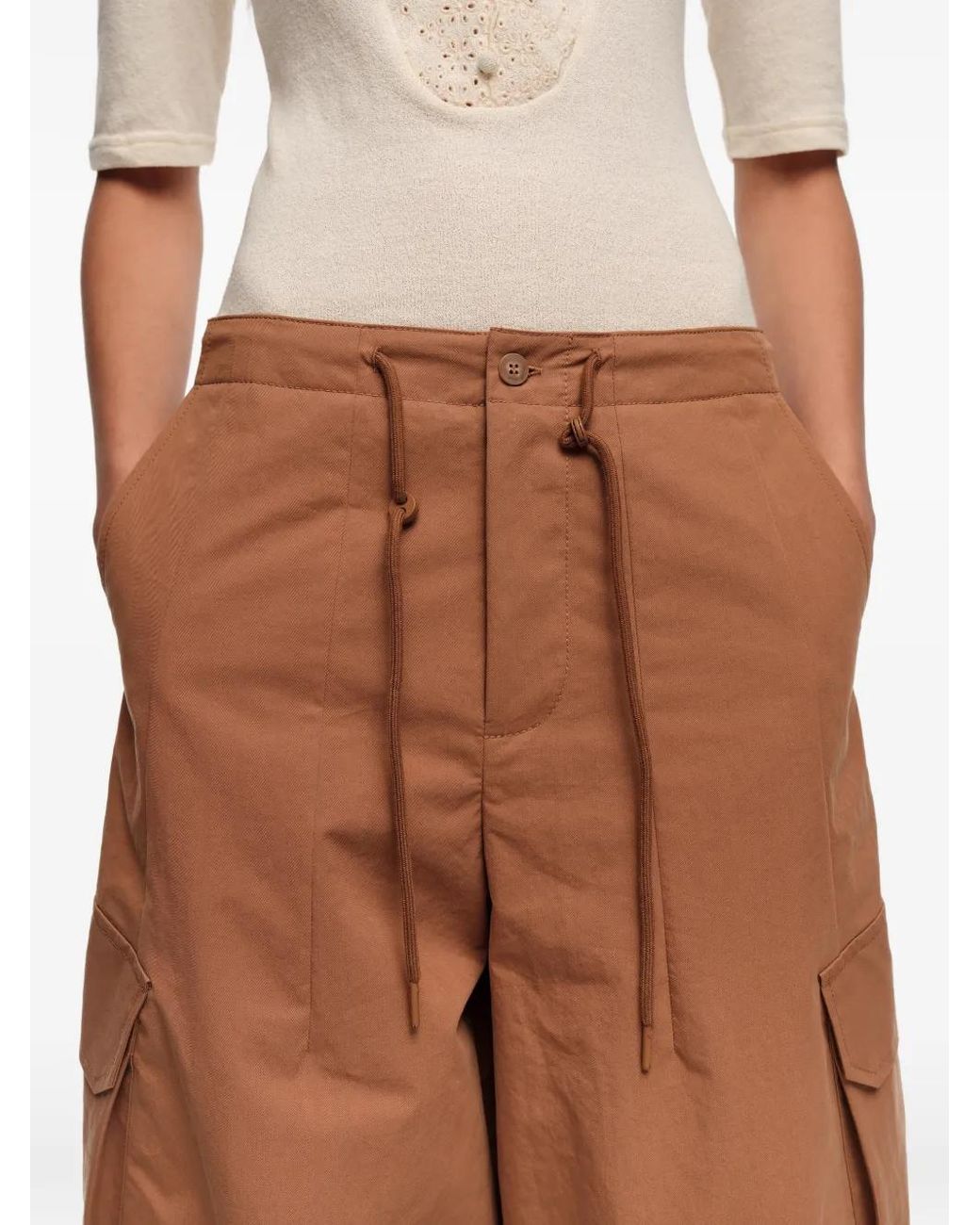 Bimba Y Lola Brown Drawstring Cargo Pants