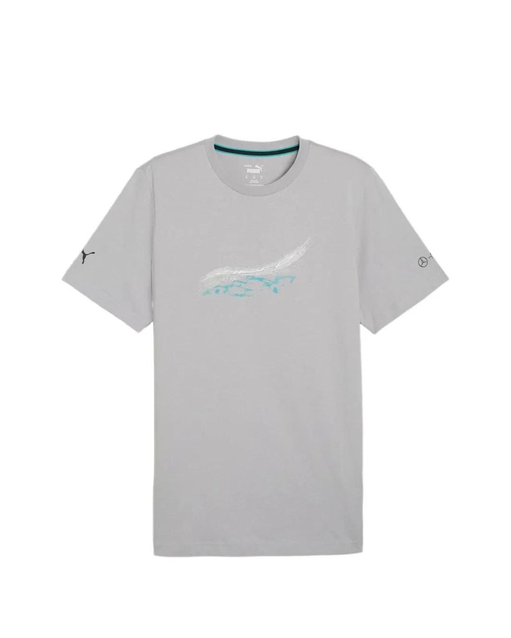 PUMA Gray X Mercedes Amg Petronas F1 Team Graphic-Print Round-Neck T-Shirt for men