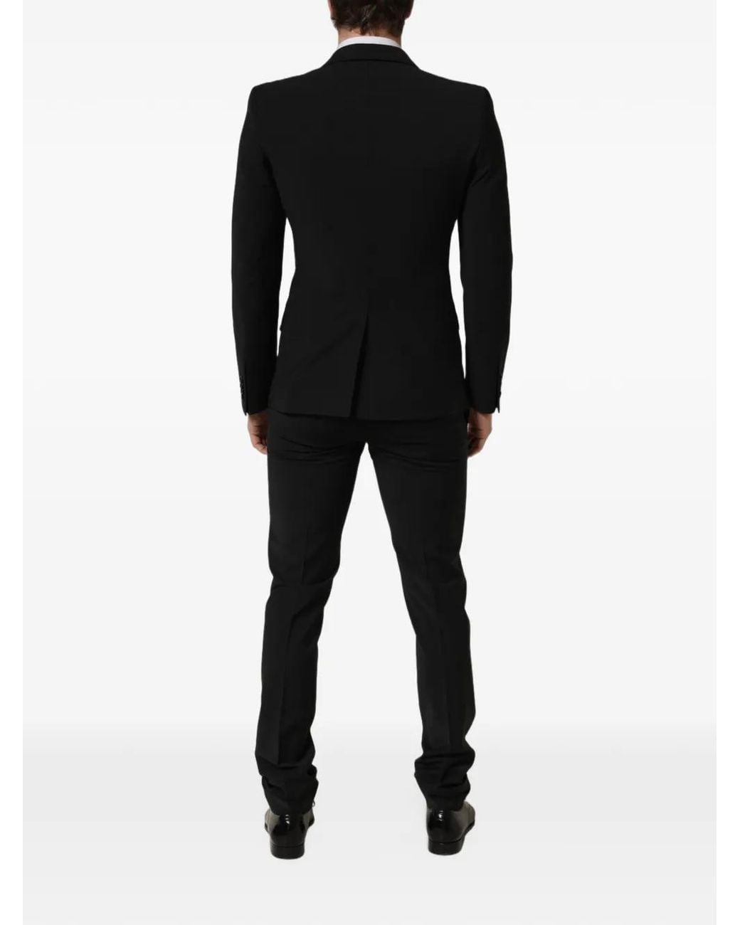 Dolce & Gabbana Black Slim-Fit Wool Suit for men