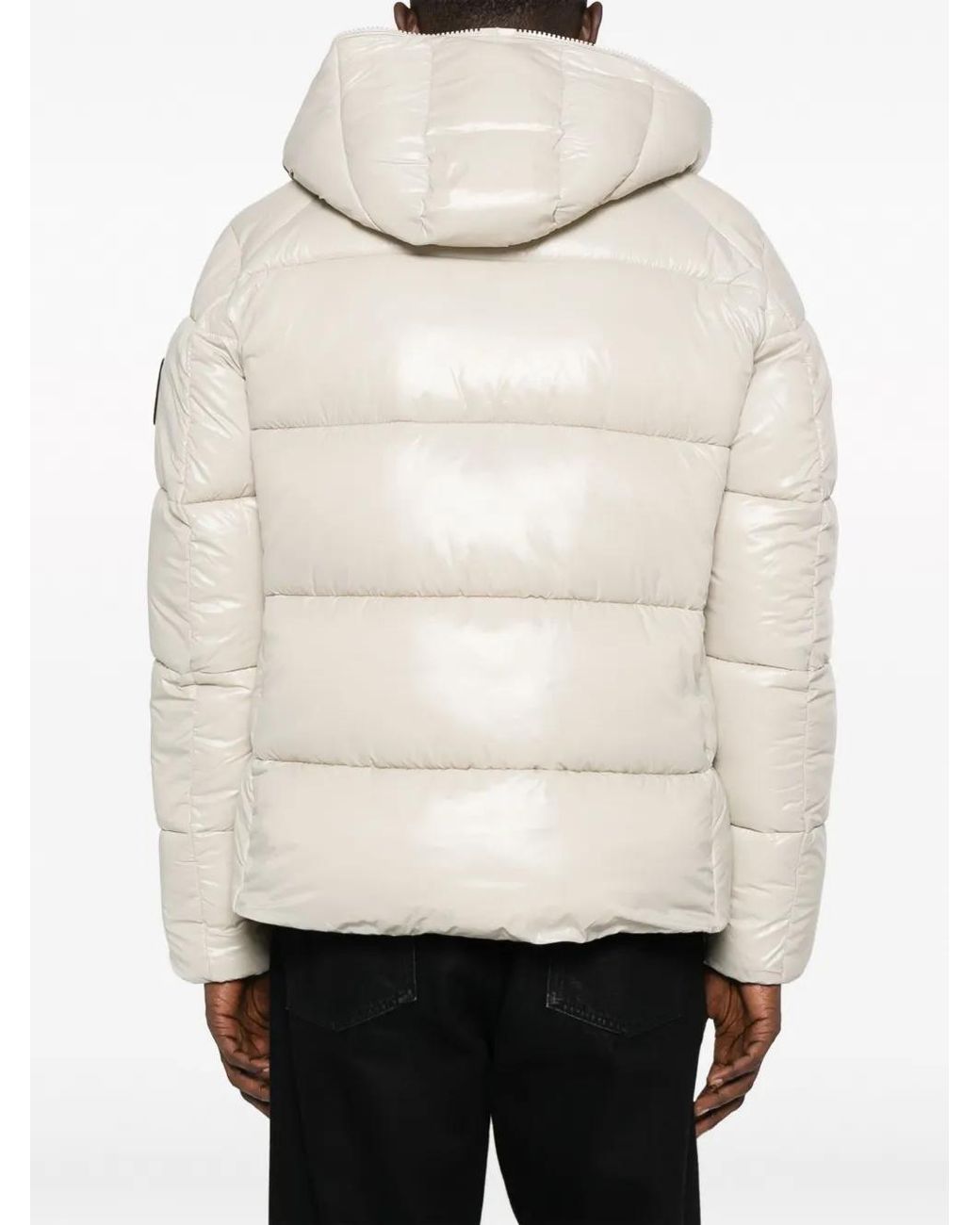 Save The Duck Natural Logo-Patch Puffer Jacket for men