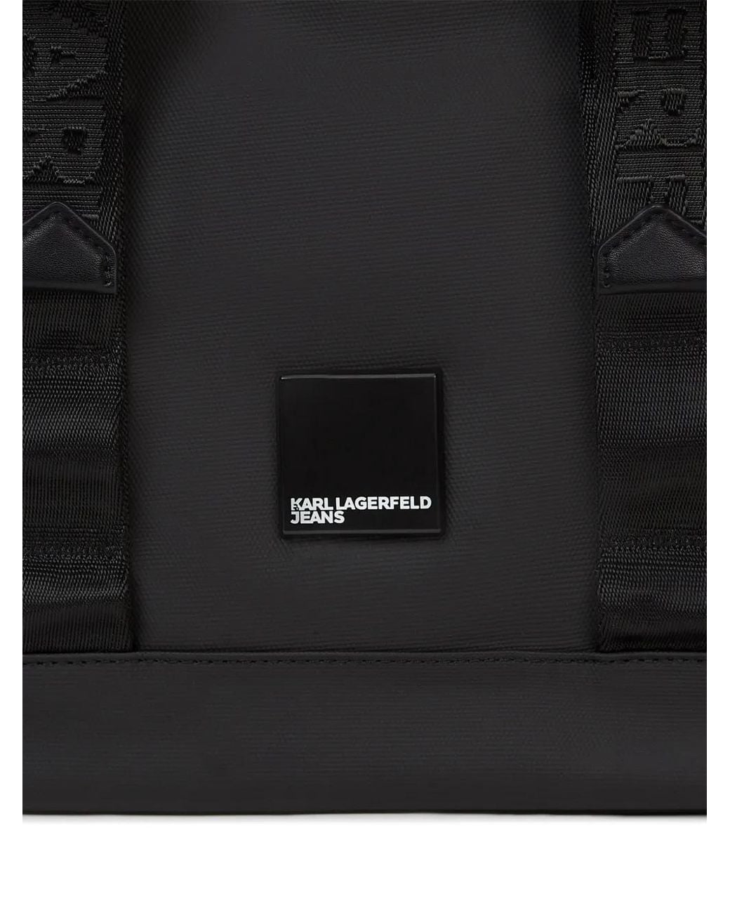 Karl Lagerfeld Black Venture Buckled Backpack for men