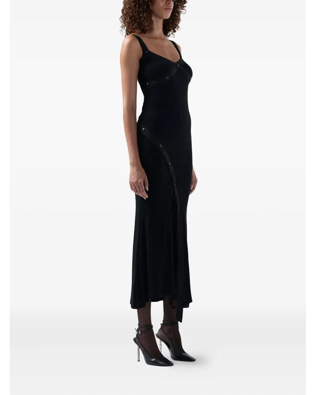 Gcds Black Button Strap Dress