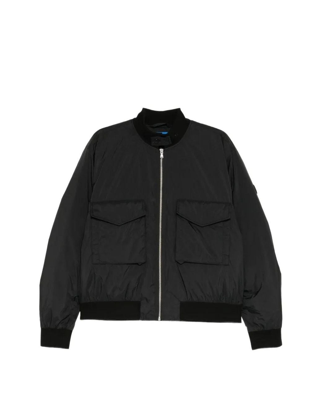 SPORT b. by agnès b. Black Logo-Patch Bomber Jacket for men