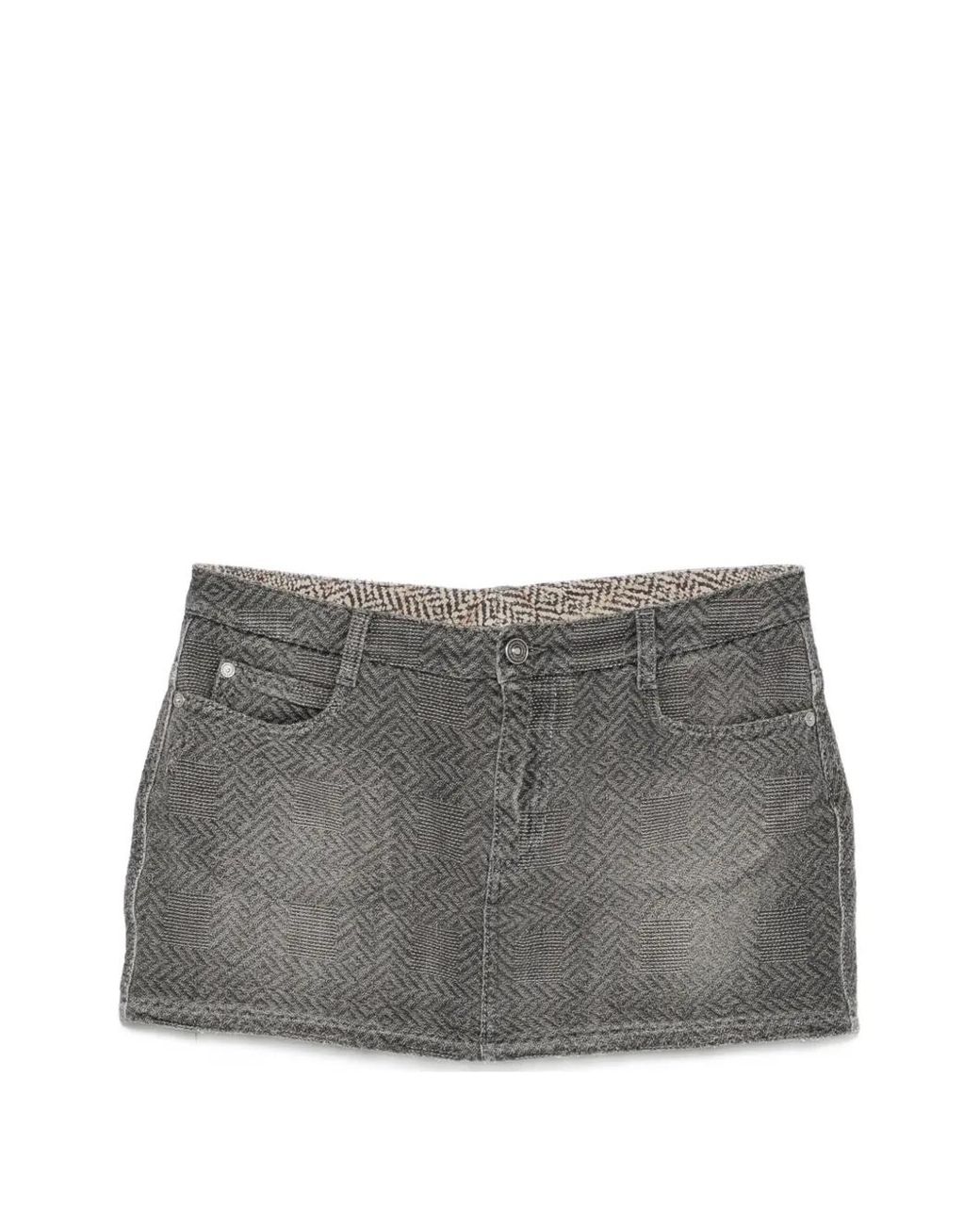 Ermanno Scervino Gray Minijupe En Jean À Chevrons