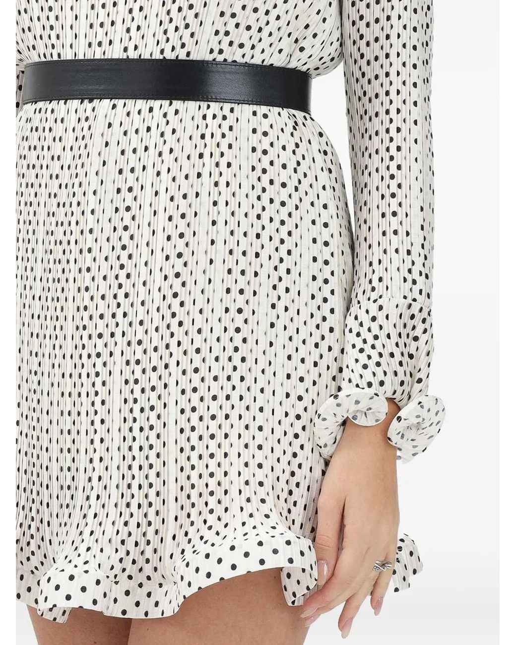 SIMONA CORSELLINI Gray Polka-Dot Mini Dress
