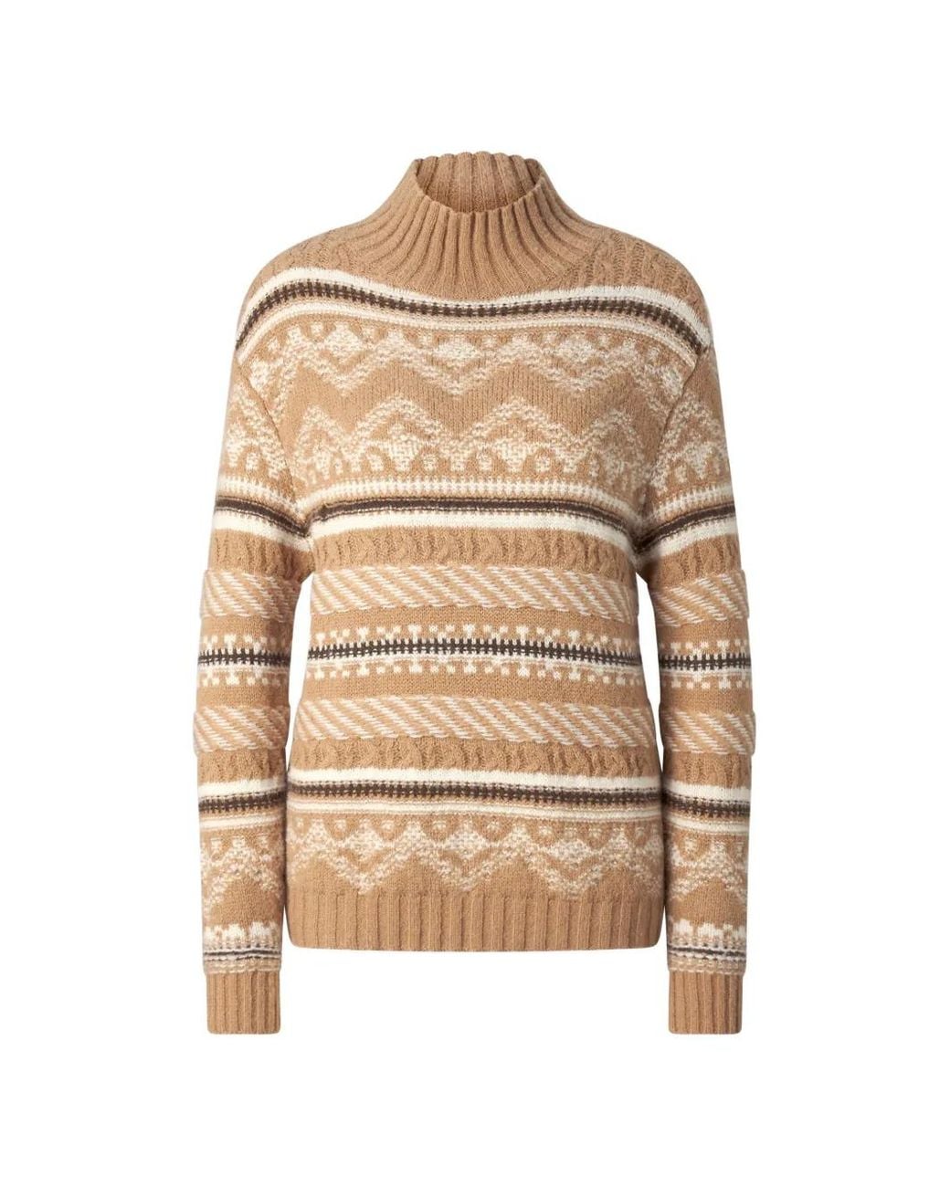 Bogner Natural Rosa Jacquard-Knit Sweater