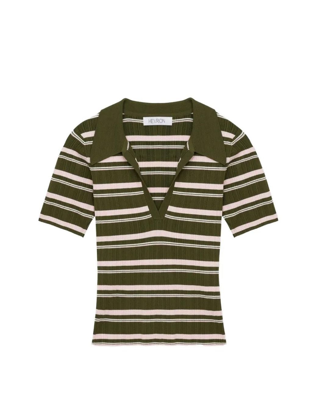 Hevron Green Daisy Striped Top