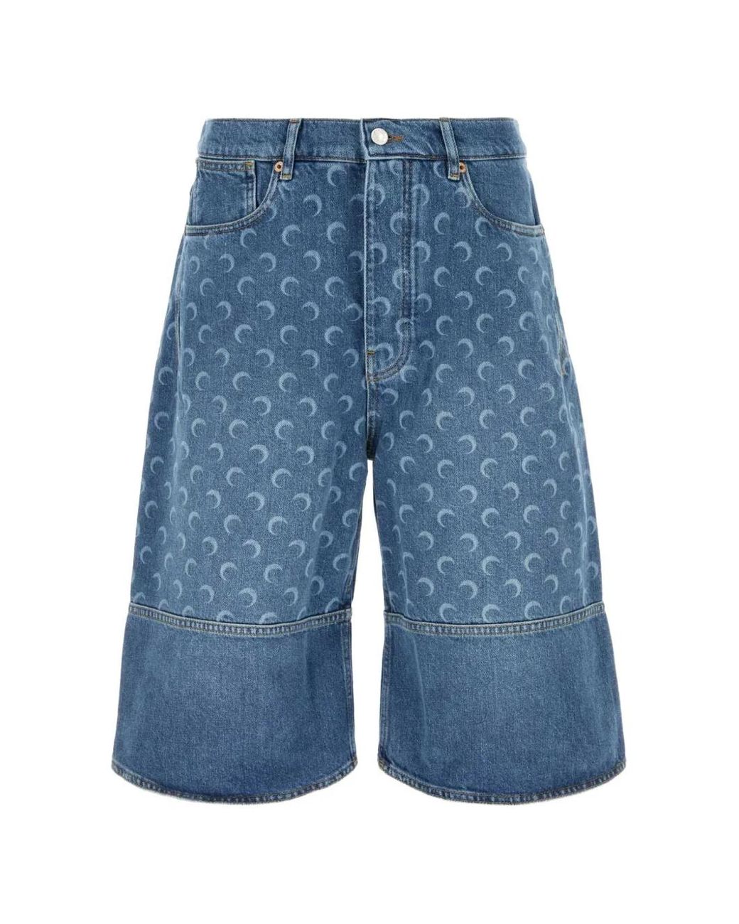 MARINE SERRE Blue Denim Shorts for men