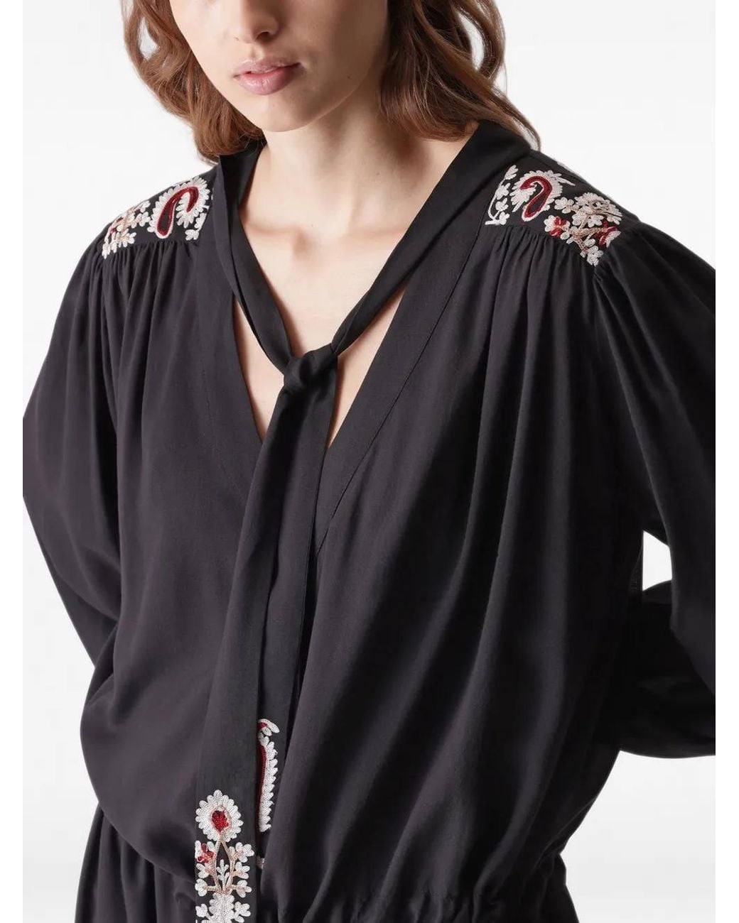 Fortela Green Alana Embroidered Midi Dress