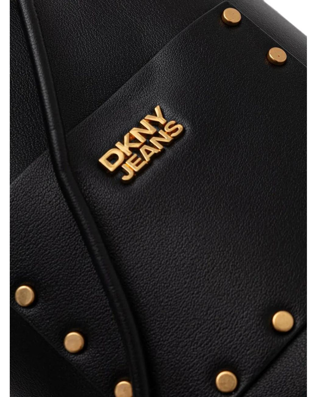 DKNY Black Studded Bucket Bag