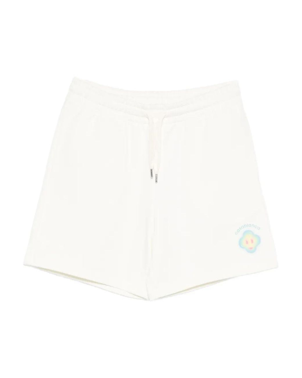 Casablanca White Airbrush Smiley Drawstring Shorts for men