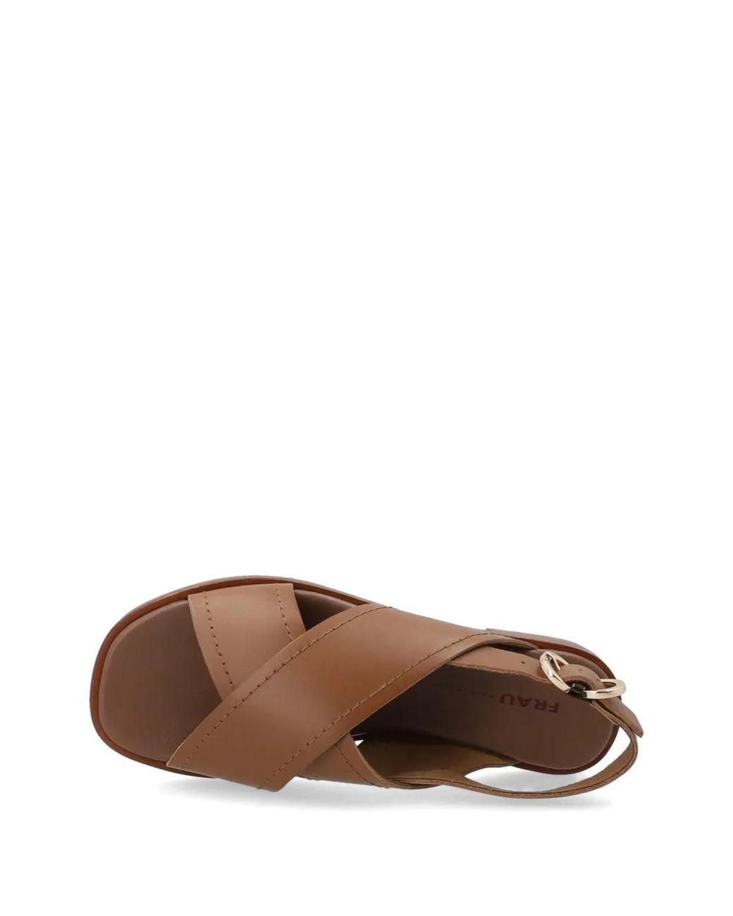 Frau Brown Crossover-Strap Buckled Sandals
